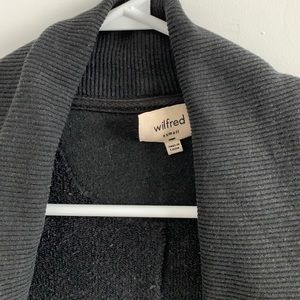 WILFRED Black Diderot Sweater Open Cardigan